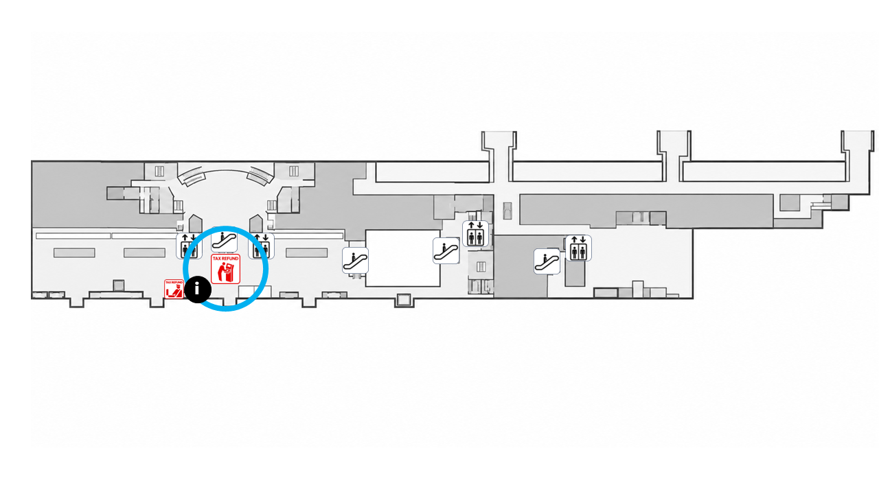 Naha Airport the International Area 3F: location of tax-free customs confirmation kiosks